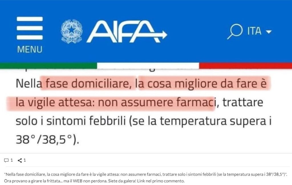 Antinfiammatori e la cura per il Covid19 AIFA